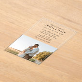 Invitations En Acrylique Photo Elegant Mariage de calligraphie (Poser)