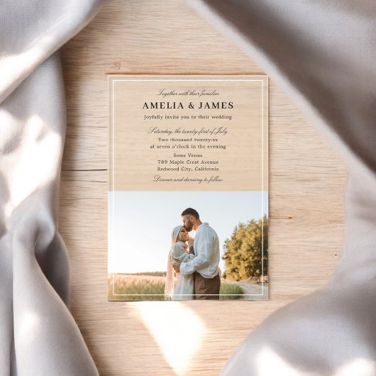 Invitations En Acrylique Photo Elegant Mariage de calligraphie