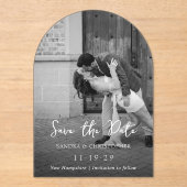 Invitations En Acrylique Photo élégante Simple mariage moderne Enregistrer  (Recto)