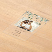 Invitations En Acrylique Photo Eucalyptus Glow Enregistrer la date (Poser)