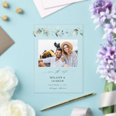 Invitations En Acrylique Photo Eucalyptus Glow Enregistrer la date 2 (Insitu (Mariage))
