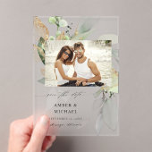Invitations En Acrylique Photo Eucalyptus Glow Enregistrer la date 3 (In situ (ordinateur de poche))
