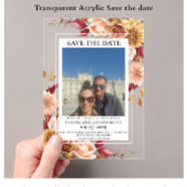 Invitations En Acrylique Photo Fall Floral Enregistrer la date