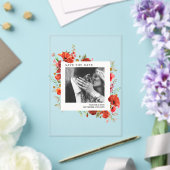 Invitations En Acrylique Photo Fiançailles Fleur sauvage Poppy Enregistrer  (Insitu (Mariage))