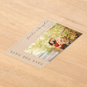 Invitations En Acrylique Photo H MOD Simple Enregistrer la date (Poser)