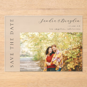 Invitations En Acrylique Photo H MOD Simple Enregistrer la date