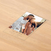Invitations En Acrylique Photo instantané - Chic blanc long Save the Date (Poser)