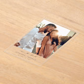 Invitations En Acrylique Photo instantanée - Long White Chic Enregistrer la (Poser)