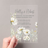 Invitations En Acrylique Photo Mariage Daisy Code QR (In situ (ordinateur de poche))