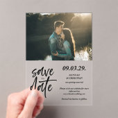 Invitations En Acrylique Photo Minimalist Save the date (In situ (ordinateur de poche))