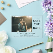 Invitations En Acrylique Photo minimaliste Enregistrer la date (Insitu (Mariage))