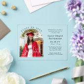 Invitations En Acrylique Photo Modern Arch Graduate Script Graduate Party (Insitu (Mariage))