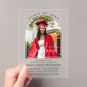 Invitations En Acrylique Photo Modern Arch Graduate Script Graduate Party (In situ (ordinateur de poche))