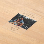 Invitations En Acrylique Photo Modern H Pano Enregistrer la date (Poser)