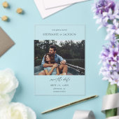 Invitations En Acrylique Photo Modern H Pano Enregistrer la date (Insitu (Mariage))