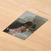 Invitations En Acrylique Photo moderne superposition mariage Enregistrer la (Poser)