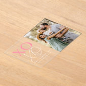 Invitations En Acrylique Photo moderne XOXO Pink Saint Valentin (Poser)