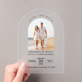 Invitations En Acrylique Photo Personnalisée Moderne Enregistrer La Date (In situ (ordinateur de poche))