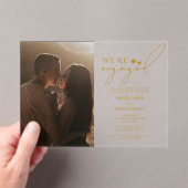 Invitations En Acrylique Photo personnalisée, partie fiançailles en acryliq (In situ (ordinateur de poche))