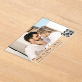Invitations En Acrylique Photo QR Code Modern Engagement Party (Poser)
