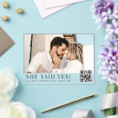 Invitations En Acrylique Photo QR Code Modern Engagement Party (Insitu (Mariage))