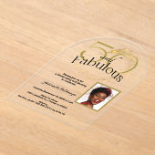 Invitations En Acrylique Photo unique 50 et fabuleux Anniversaire Black Gol (Poser)