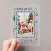 Invitations En Acrylique Photo Whimsical Quirky Doodle Holiday (In situ (ordinateur de poche))