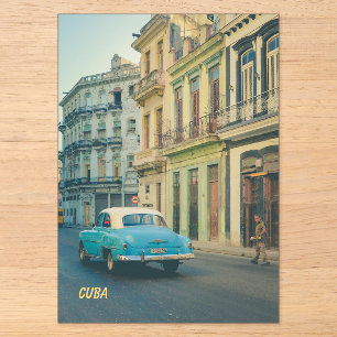 Invitations En Acrylique Photographie de rue de voiture classique vintage à