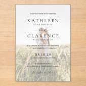 Invitations En Acrylique Photographie noir et blanc classique Mariage éléga (Recto)