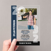 Invitations En Acrylique Photos de la Marine Black Multiline Font (In situ (ordinateur de poche))