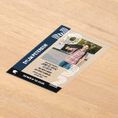 Invitations En Acrylique Photos de la Marine Black Multiline Font (Poser)