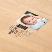 Invitations En Acrylique Piece of Cake Invite 1st  First Birthday Photo (Poser)