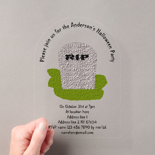Invitations En Acrylique Pierre tombale personnalisée RIP