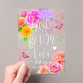 Invitations En Acrylique Pies romantiques Jardin Fête des Mères (In situ (ordinateur de poche))