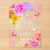 Invitations En Acrylique Pies romantiques Jardin Fête des Mères (Recto)