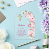 Invitations En Acrylique Pies roses Arch Baptême (Insitu (Mariage))