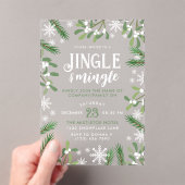 Invitations En Acrylique Pine Snowflakes Jingle & Mingle Christmas Party (In situ (ordinateur de poche))