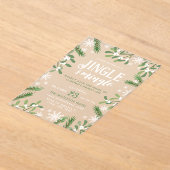 Invitations En Acrylique Pine Snowflakes Jingle & Mingle Christmas Party (Poser)