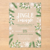Invitations En Acrylique Pine Snowflakes Jingle & Mingle Christmas Party (Recto)
