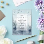 Invitations En Acrylique Pine Tree Forest Rustique Mariage d'aquarelle (Insitu (Mariage))