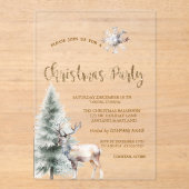 Invitations En Acrylique Pine Tree,Reindeer,Snowflake Black Christmas  (Recto)