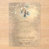 Invitations En Acrylique Pinecone String Lights Winter Rehearsal Dinner (Recto)