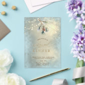Invitations En Acrylique Pinecone String Lights Winter Rehearsal Dinner (Insitu (Mariage))