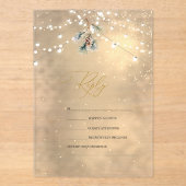 Invitations En Acrylique Pinecone String Lights Winter Wedding RSVP   (Recto)