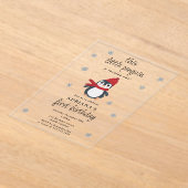 Invitations En Acrylique Pingouins mignons Oiseaux d'hiver Animaux de l'Arc (Poser)