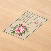 Invitations En Acrylique Pink and Green Poinsettia Frosted Christmas Card (Poser)