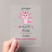 Invitations En Acrylique Pink Axolotl Enfants mignonne Salamander Anniversa (In situ (ordinateur de poche))