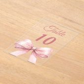 Invitations En Acrylique Pink bow acrylic table number sign (Poser)