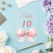 Invitations En Acrylique Pink bow acrylic table number sign (Insitu (Mariage))
