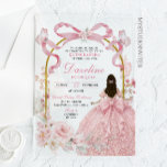 Invitations En Acrylique Pink Bow Coquette Butterfly Quinceañera<br><div class="desc">Pink Bow Coquette Butterfly Quinceañera Acrylic Invitation,  Blush Pink Floral Dress Quinceañera Invitation,  Blush Pink Mis Quince Anos XV Invitaciones de Acrilico</div>